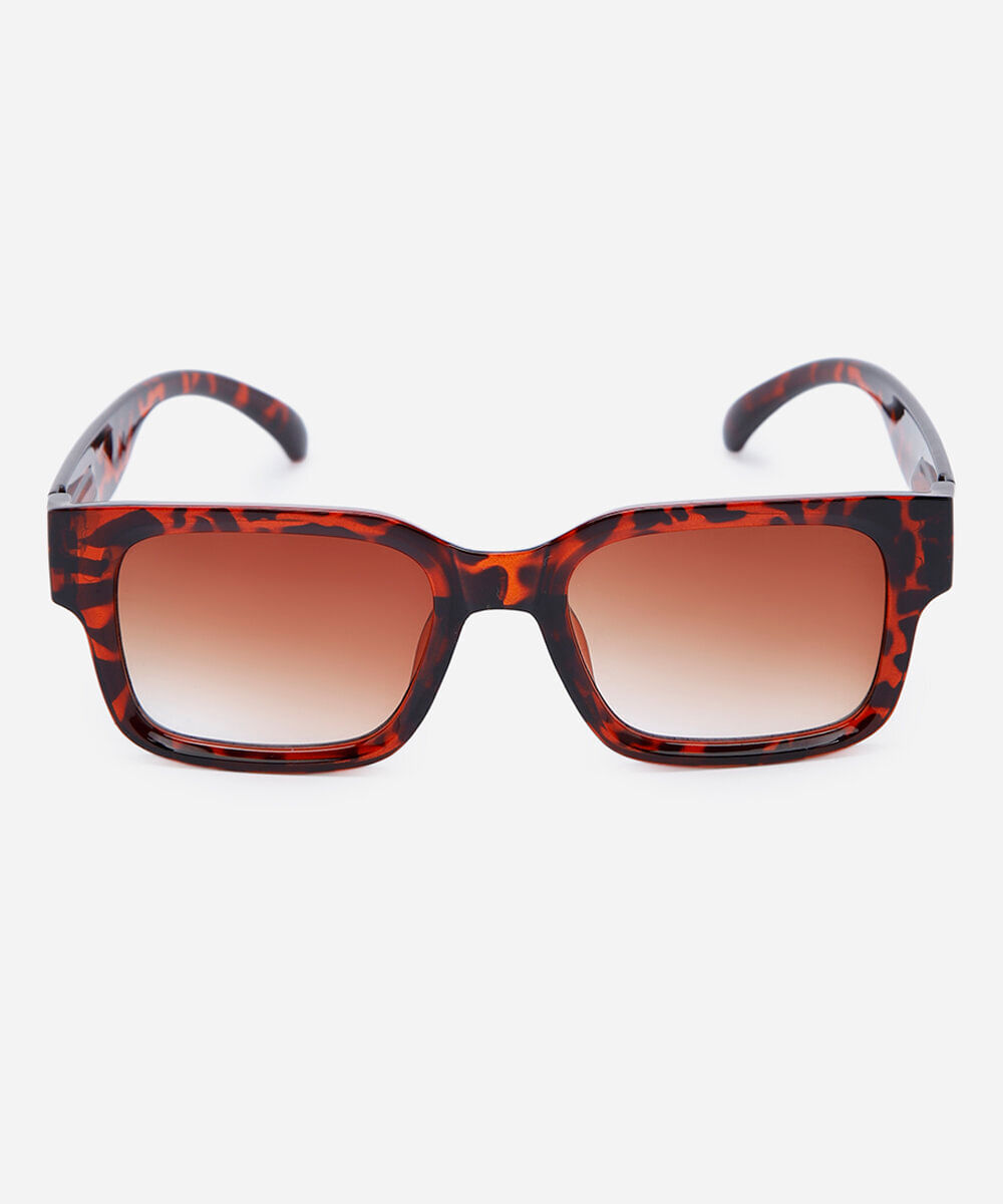 óculos de sol feminino quadrado de acetato tartaruga triton marrom