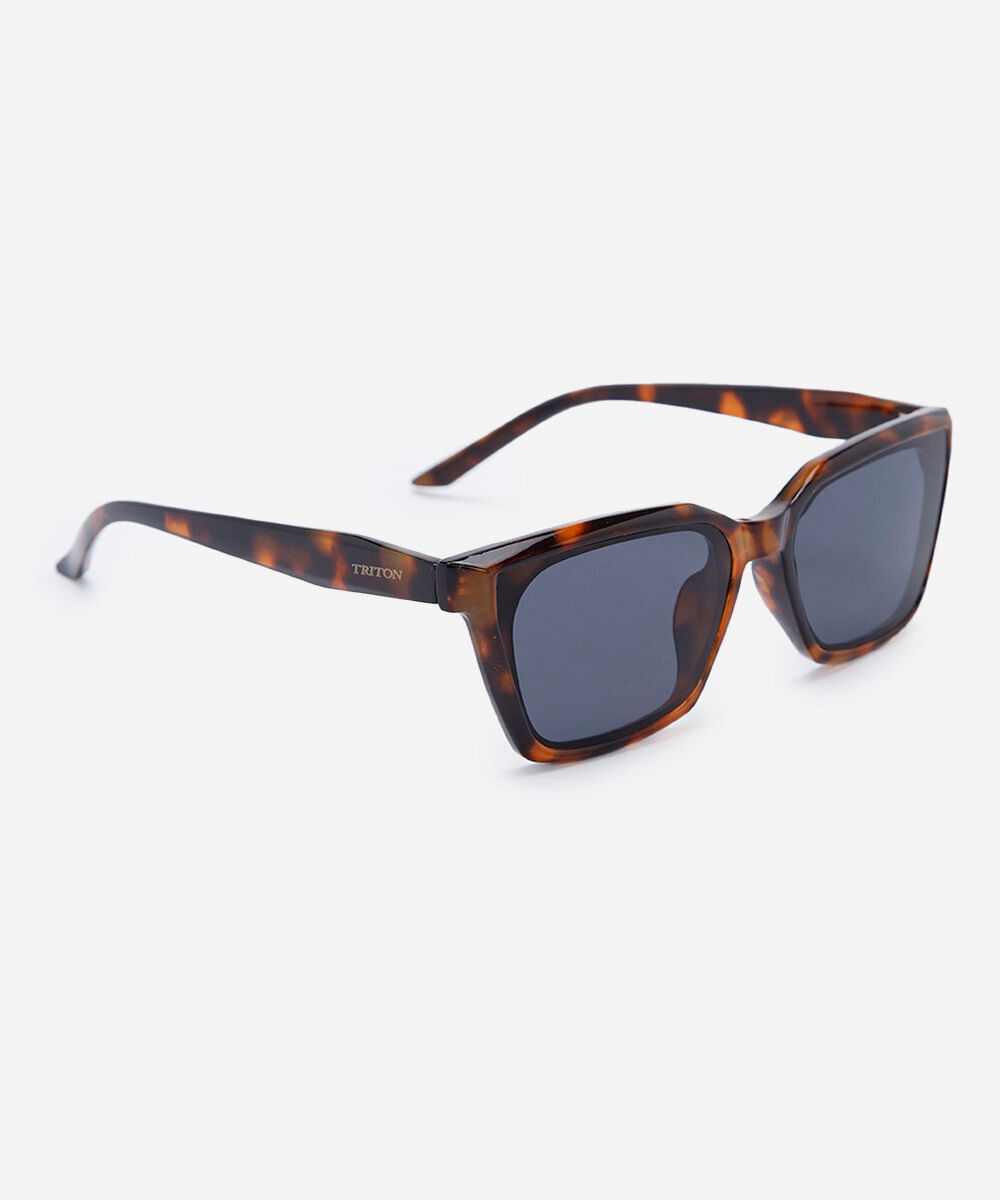 óculos de sol feminino quadrado de acetato tartaruga triton marrom