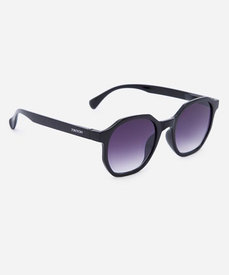 óculos de sol feminino redondo de acetato triton preto