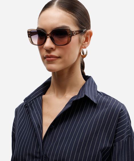 óculos de sol feminino quadrado de acetato triton preto