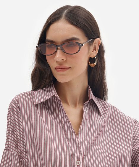 óculos de sol oval feminino de acetato tartaruga triton marrom