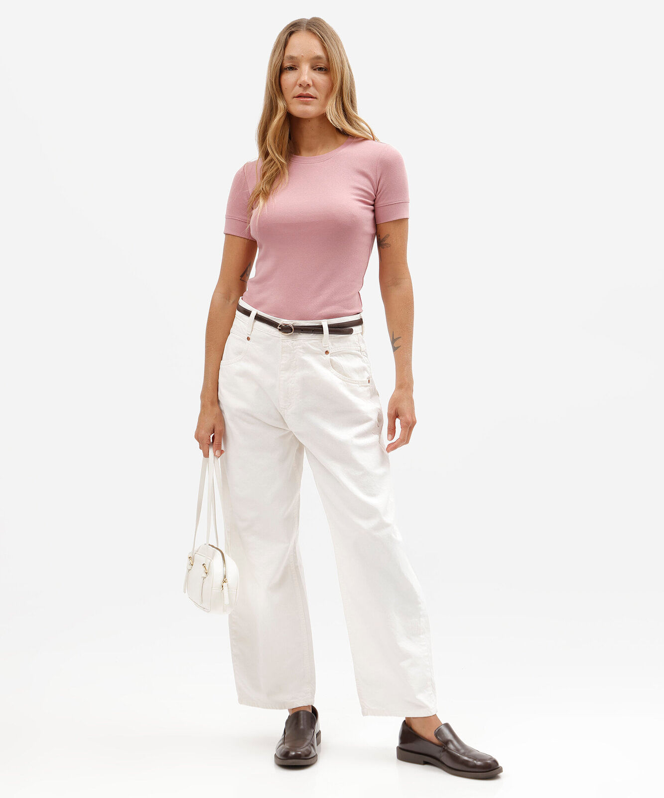 blusa baby look feminina de algodão manga curta básica rosa