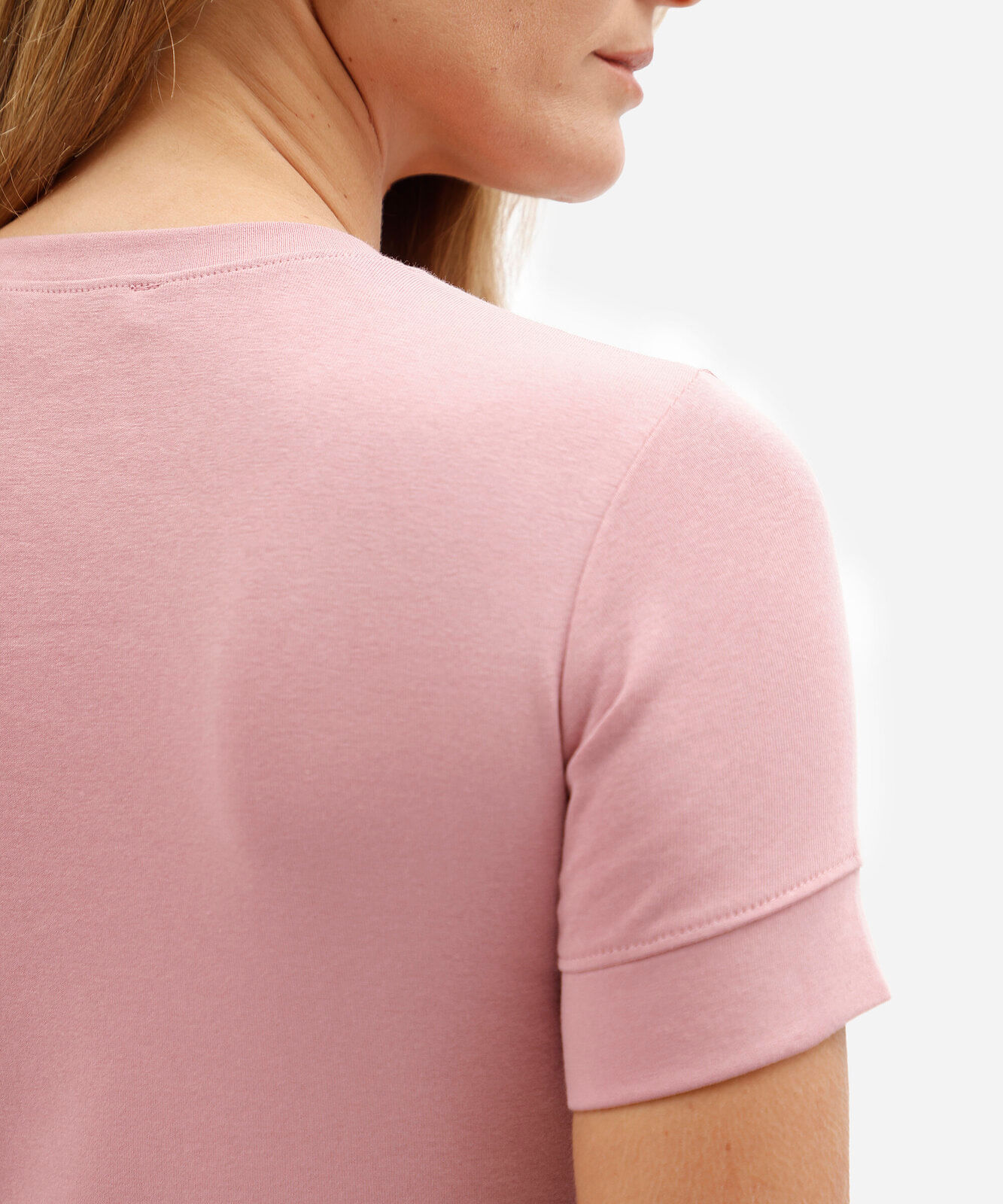 blusa baby look feminina de algodão manga curta básica rosa