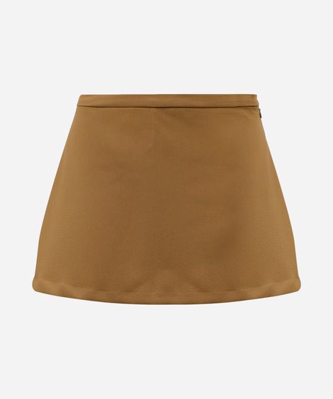 short saia feminino de alfaiataria cintura alta marrom