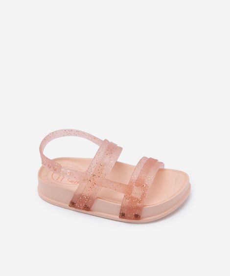 sandália infantil com glitter ipanema rosa