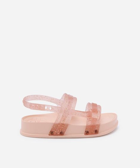 sandália infantil com glitter ipanema rosa