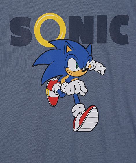 regata infantil de algodão sonic azul