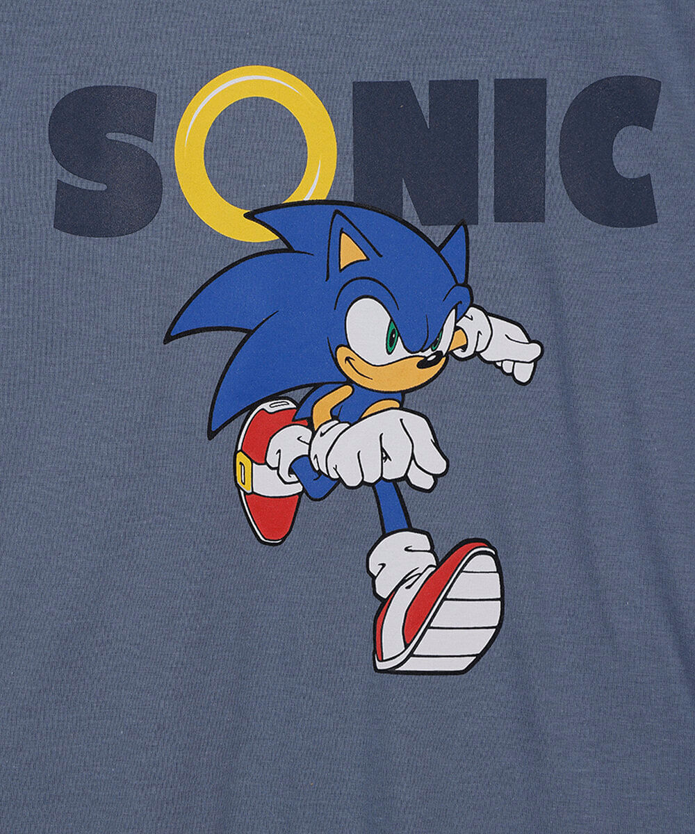 regata infantil de algodão sonic azul