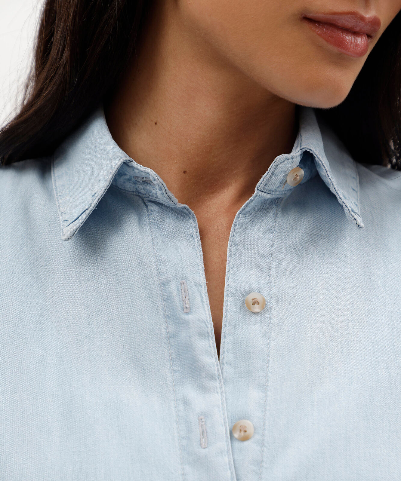 camisa oversized feminina jeans manga curta azul