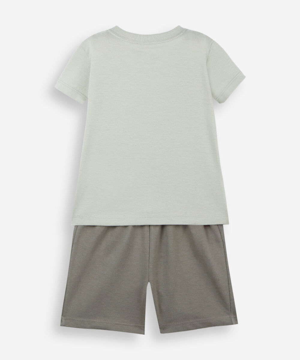 conjunto infantil de algodão estampado verde