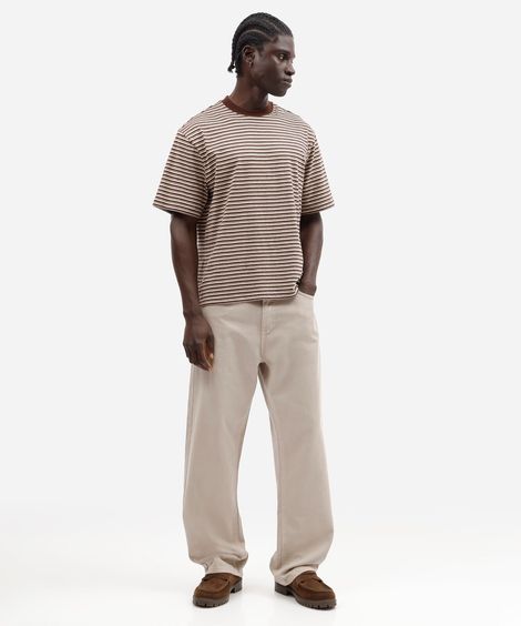 calça baggy masculina de sarja bege