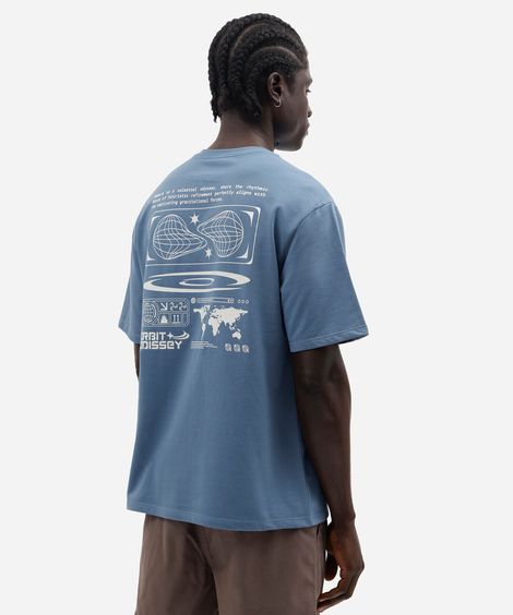 camiseta masculina com algodão manga curta estampada azul