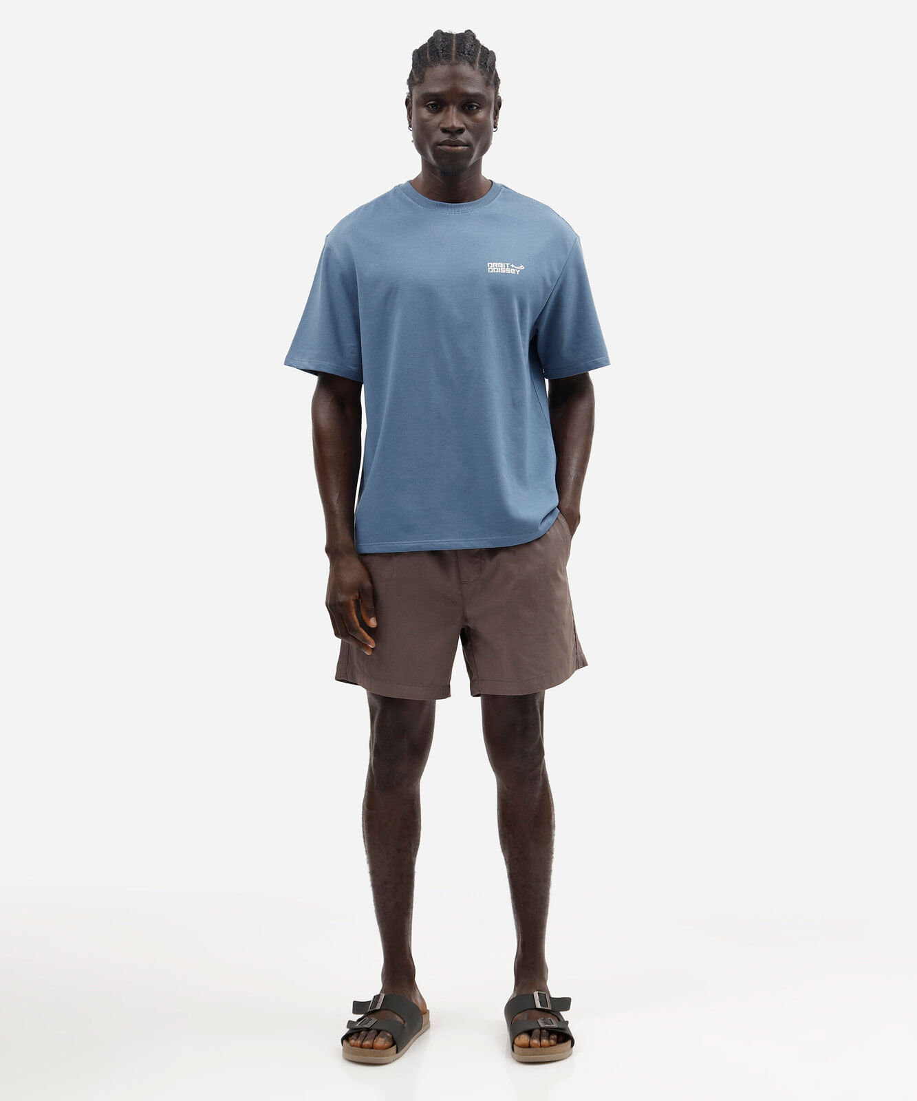 camiseta masculina com algodão manga curta estampada azul