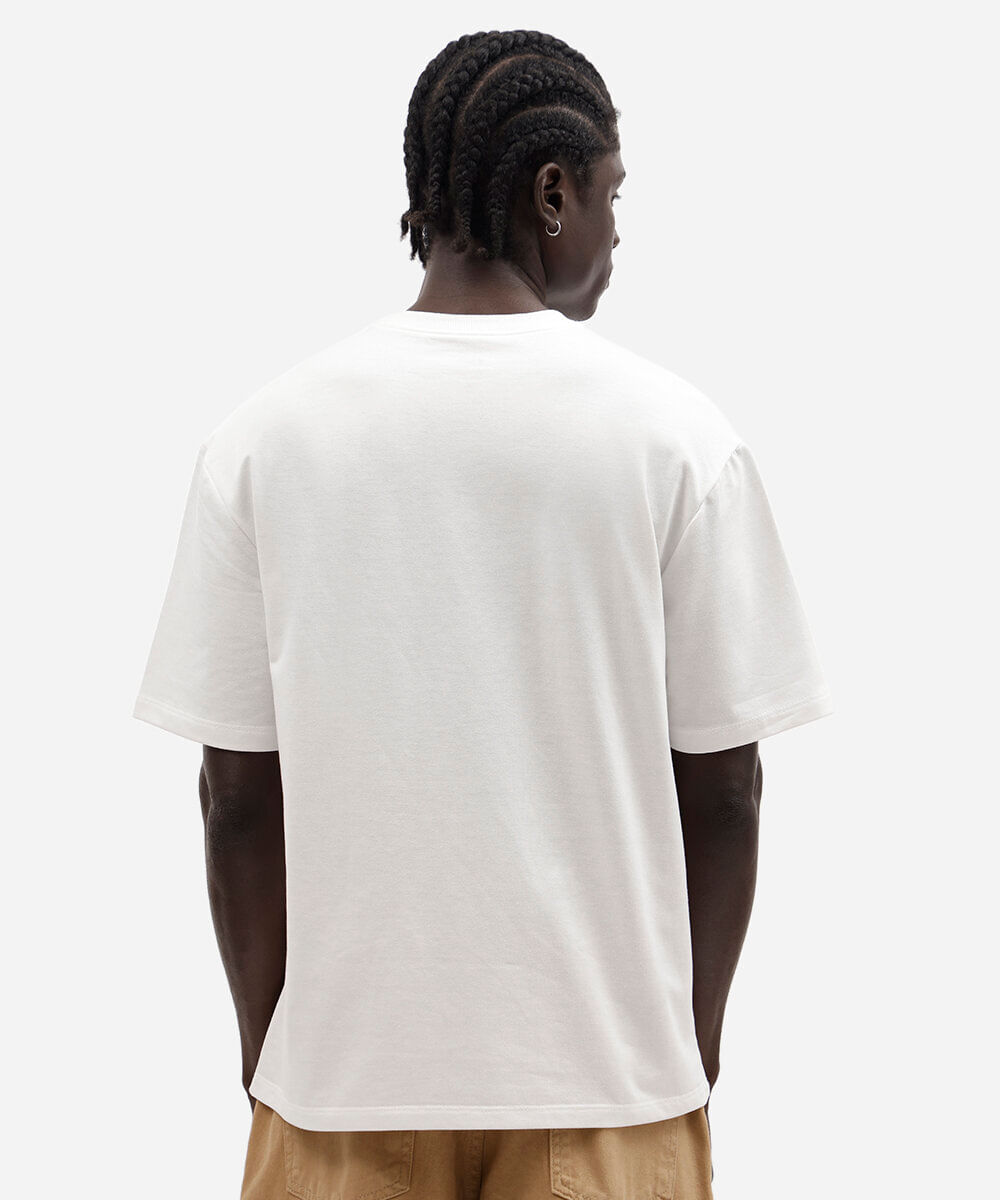 camiseta  masculina com algodão manga curta bordada off white