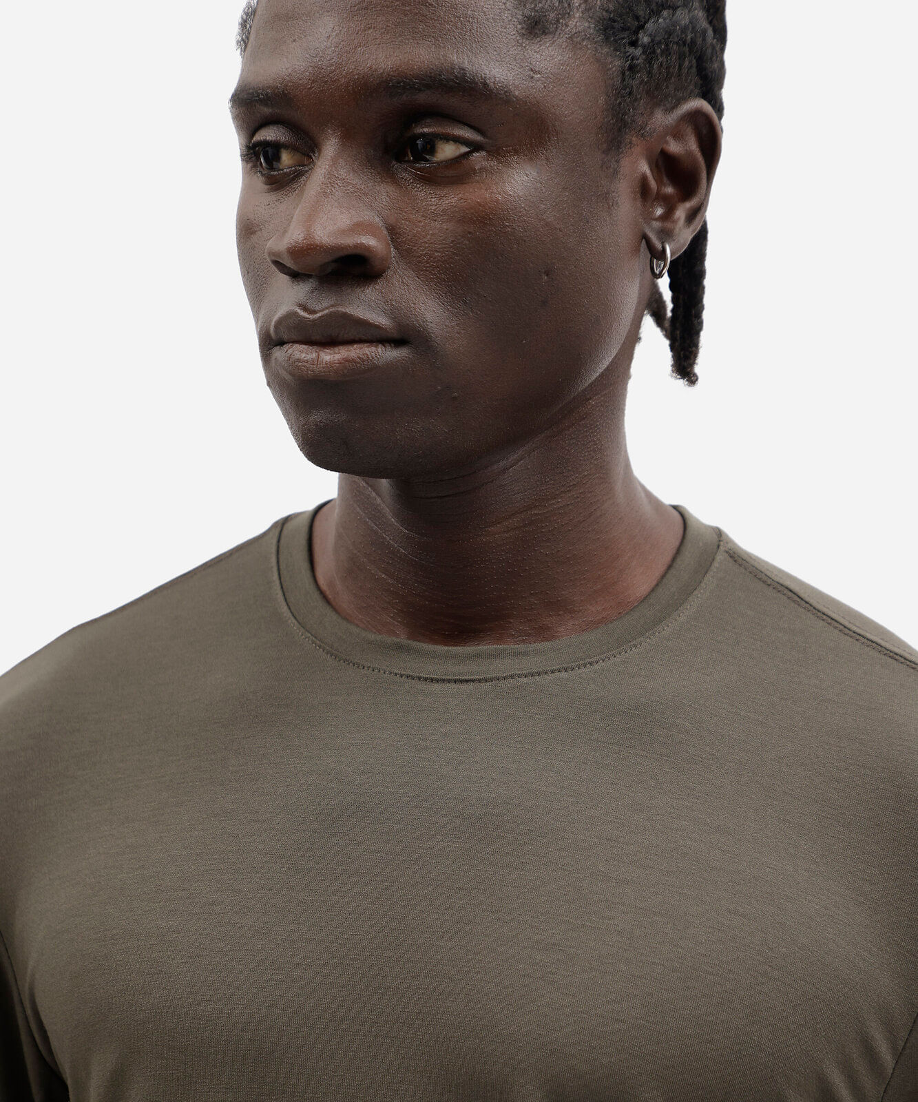 camiseta masculina manga longa slim verde