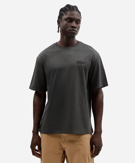 camiseta masculina com algodão manga curta estampada cinza