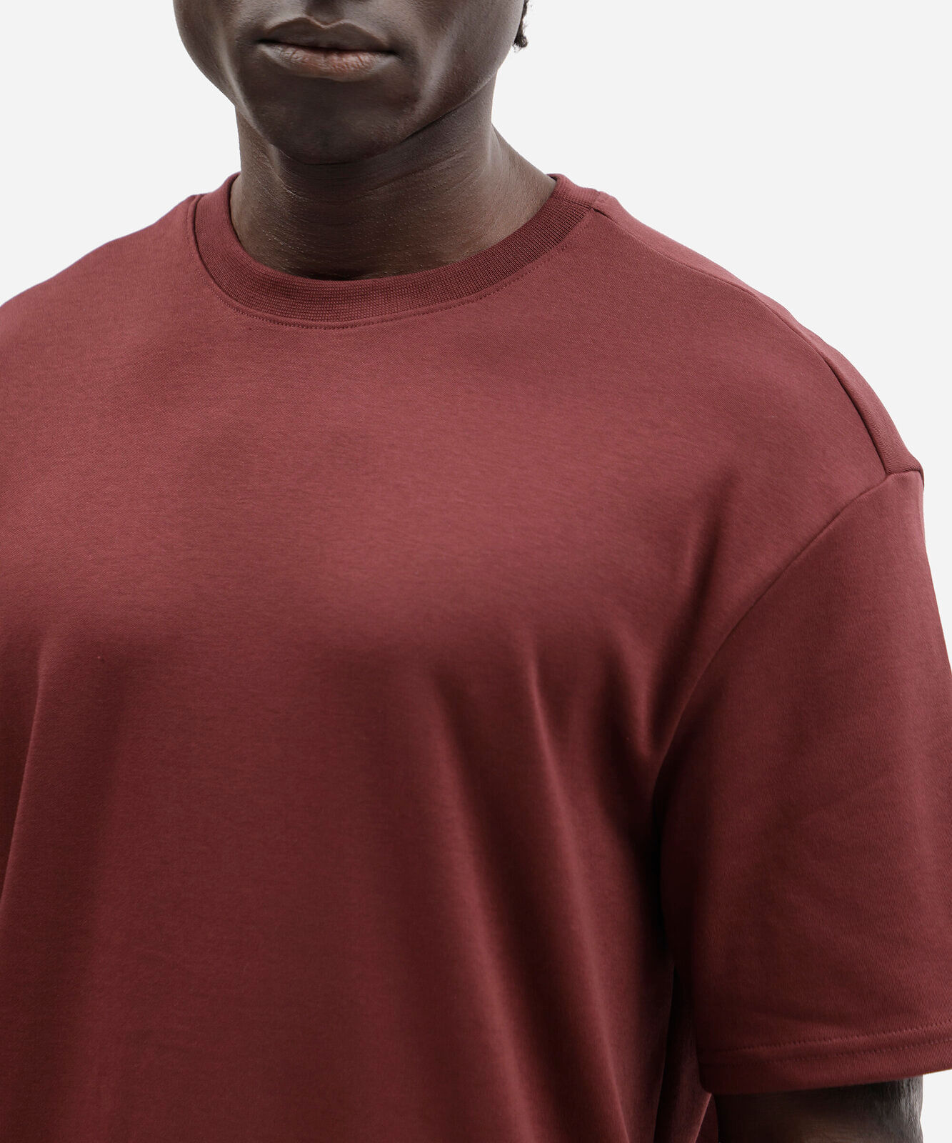 camiseta masculina de algodão peruano manga curta vinho