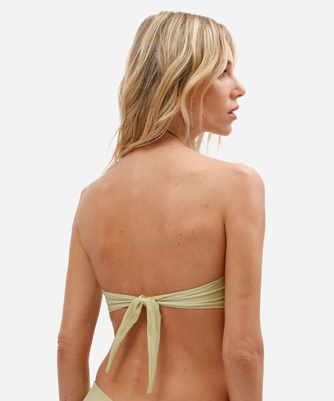 biquíni top faixa feminino sem alça com fivela orgânica verde