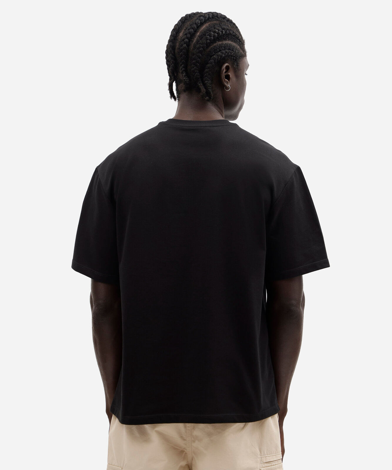 camiseta  masculina com algodão manga curta bordada preta