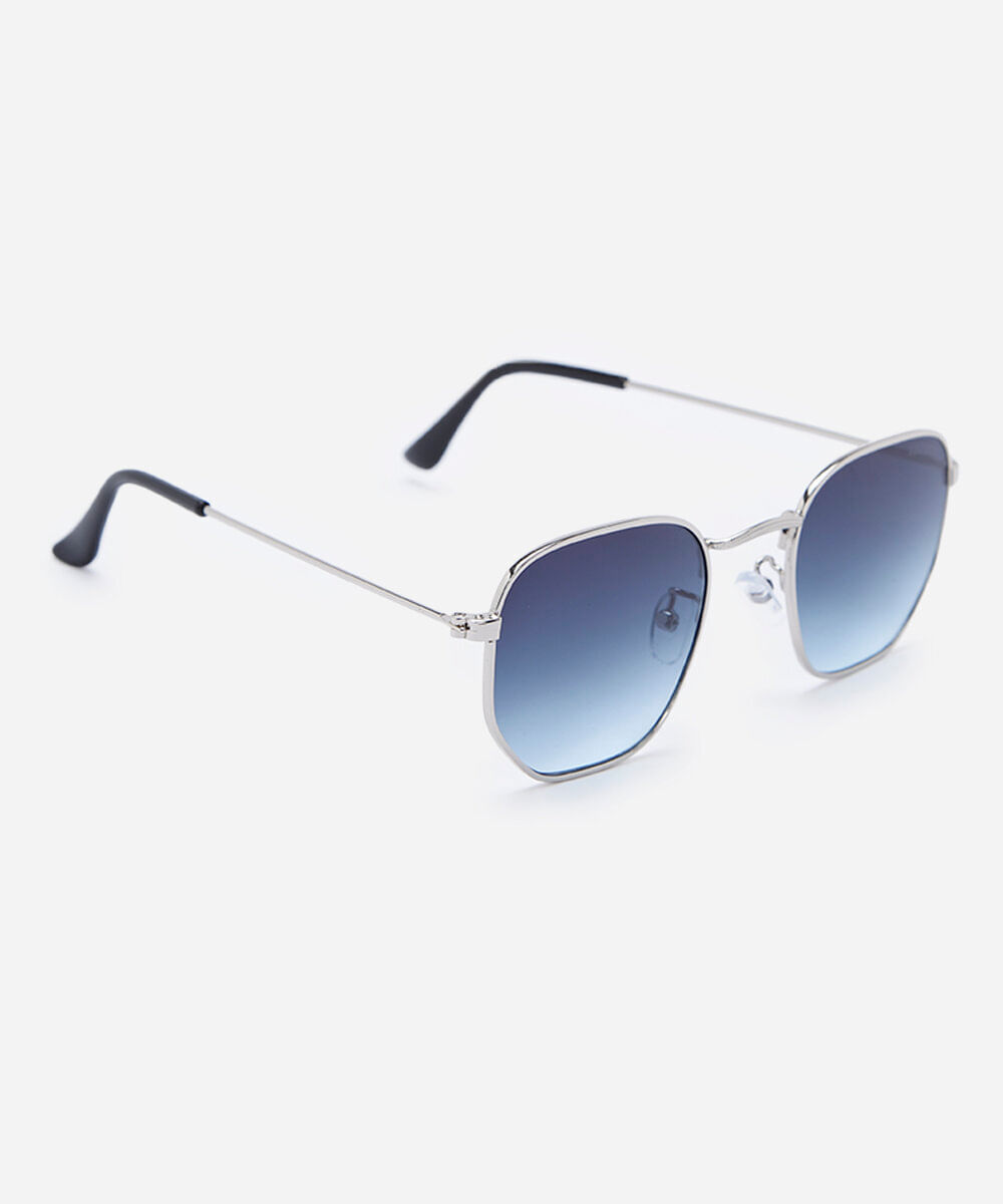 óculos de sol feminino quadrado de metal triton prateado