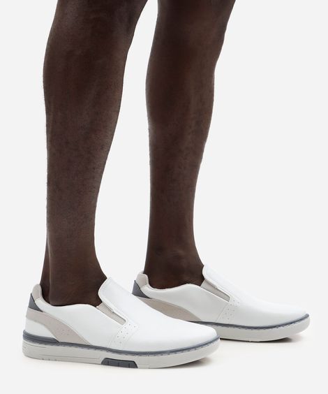 tênis slip on casual masculino off white