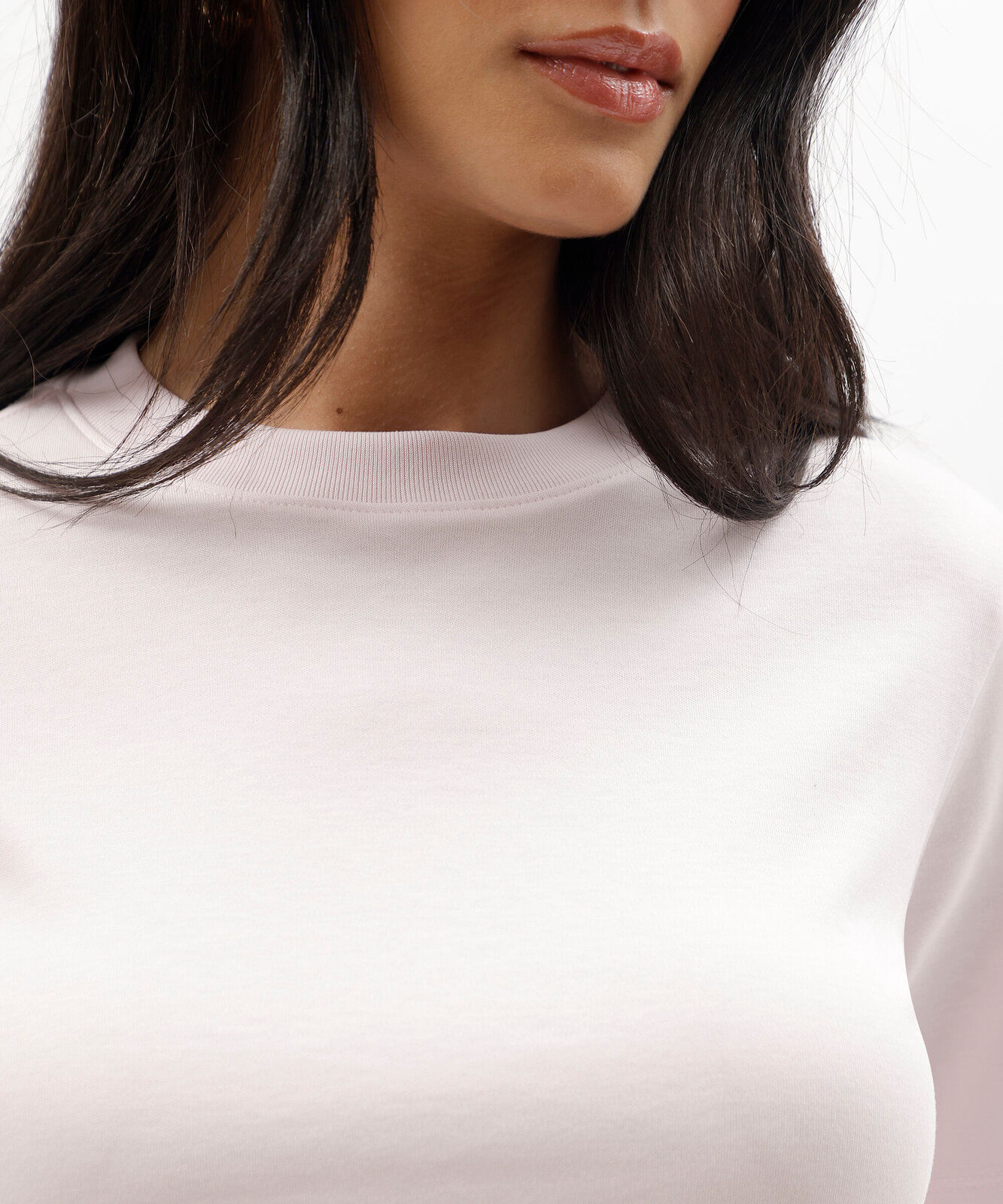 camiseta básica feminina de algodão peruano rosa