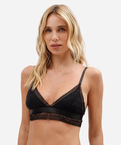 sutiã triângulo feminino com renda preto