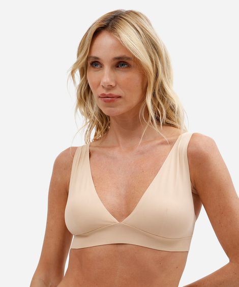 sutiã triângulo feminino sem costura naked bege