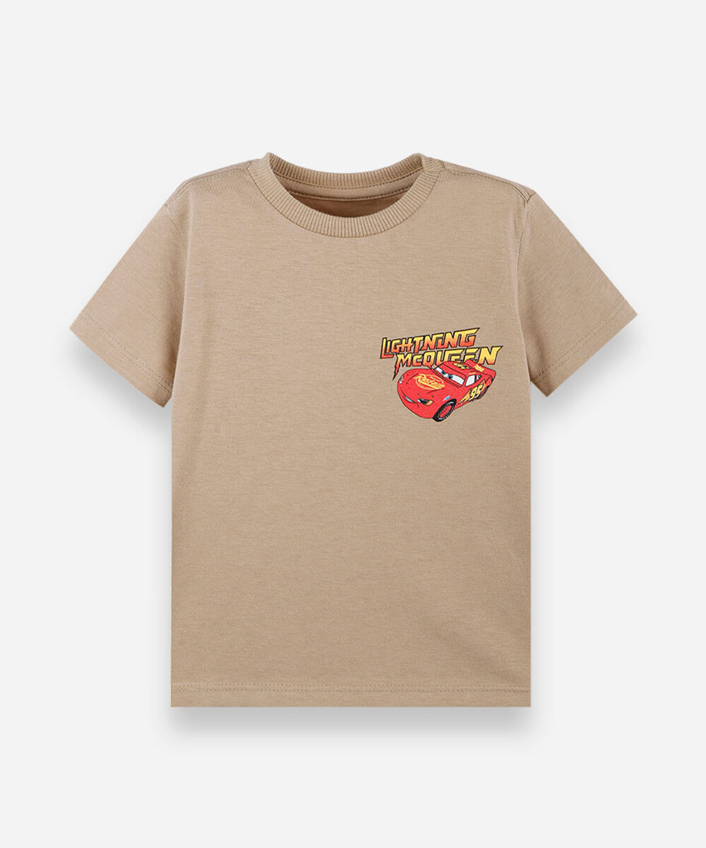 kit de 3 camisetas infantis em algodão manga curta carros colorido