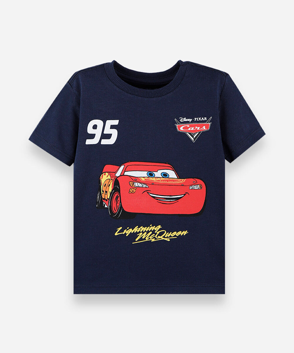kit de 3 camisetas infantis em algodão manga curta carros colorido