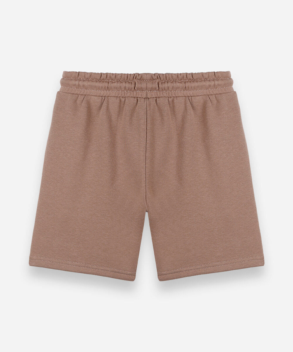 bermuda infantil de moletom com recorte bege