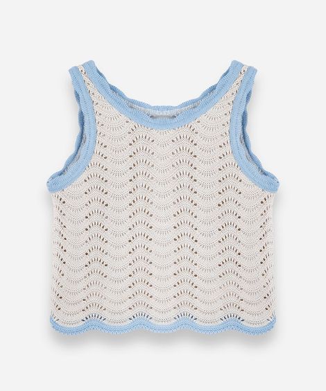 regata infantil de tricot texturizada off white