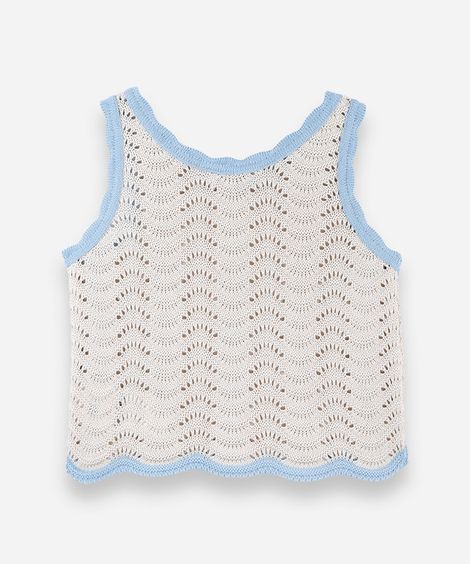 regata infantil de tricot texturizada off white
