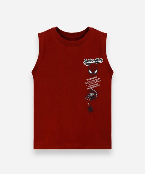 regata infantil de algodão homem aranha vinho
