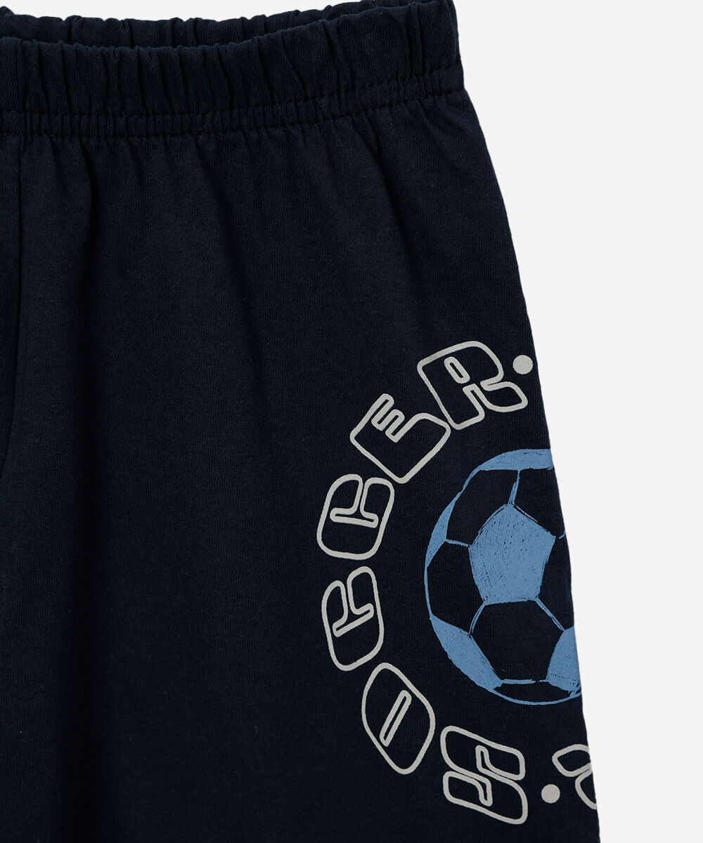pijama curto infantil de algodão estampado azul