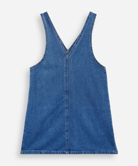 salopete infantil jeans com bolsos azul