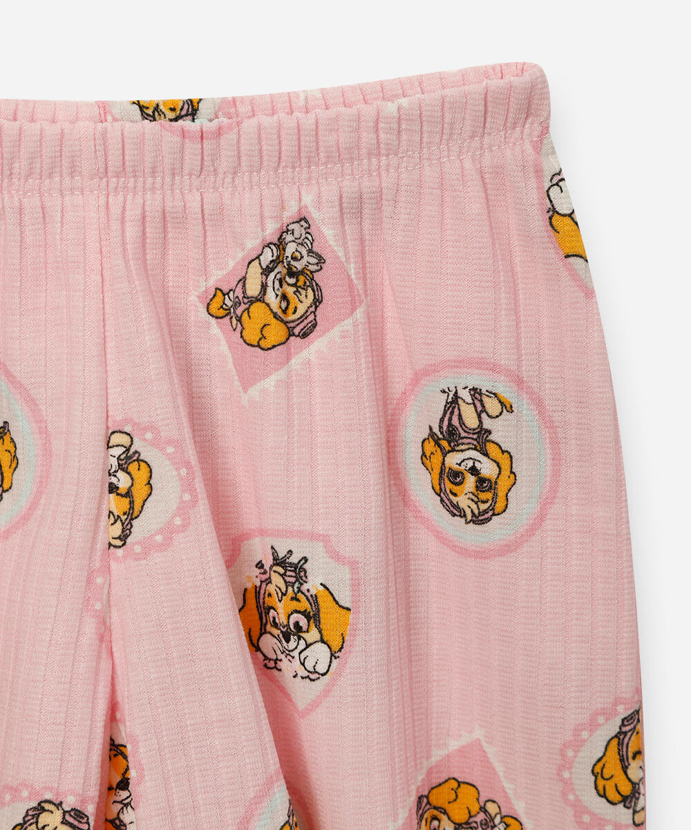 pijama curto infantil patrulha canina rosa