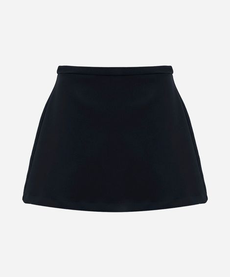 short saia feminino de alfaiataria cintura alta azul