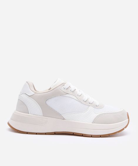 tênis jogging com recortes branco