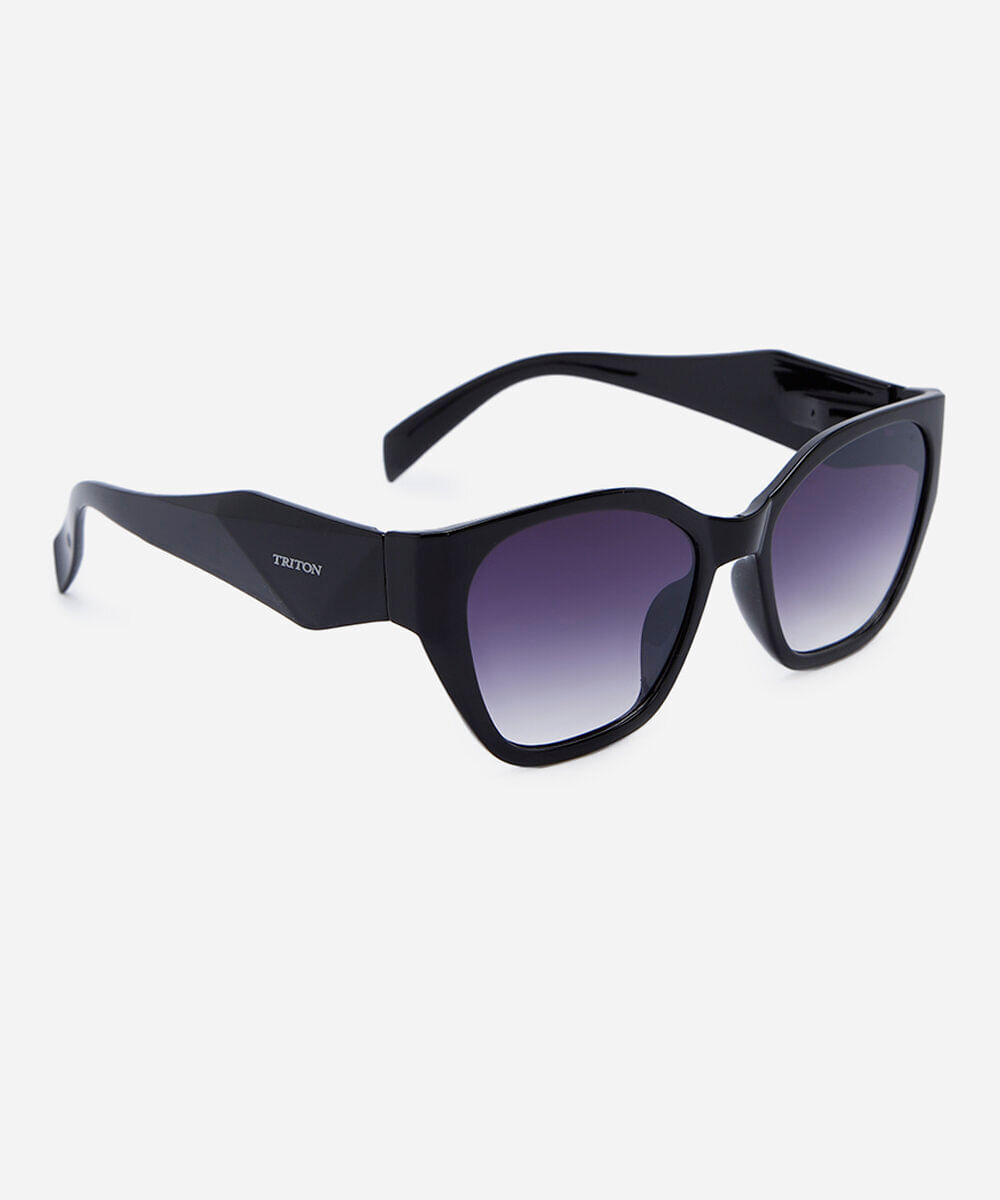 óculos de sol feminino gatinho de acetato triton preto