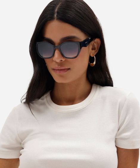 óculos de sol feminino gatinho de acetato triton preto