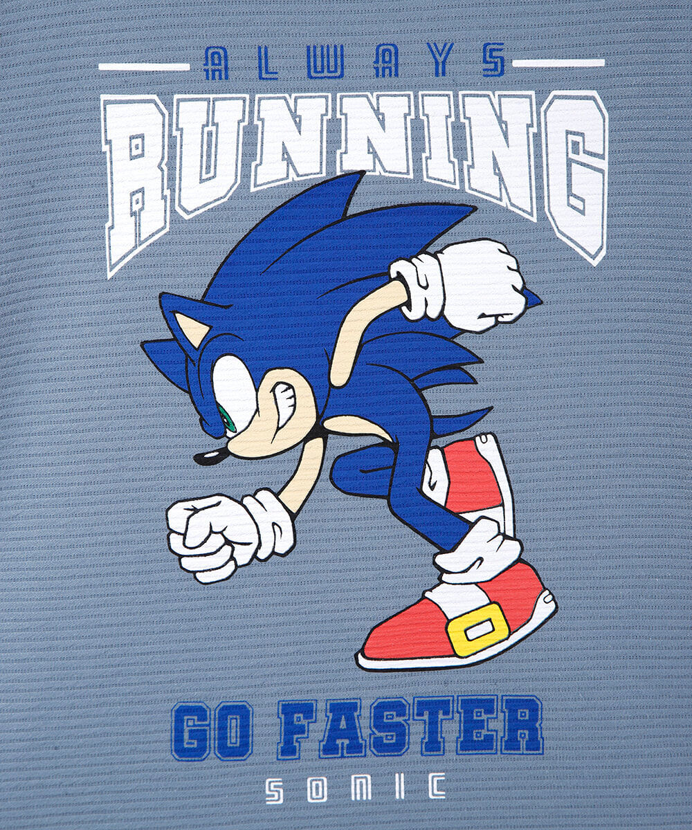 camiseta infantil com algodão manga curta sonic azul