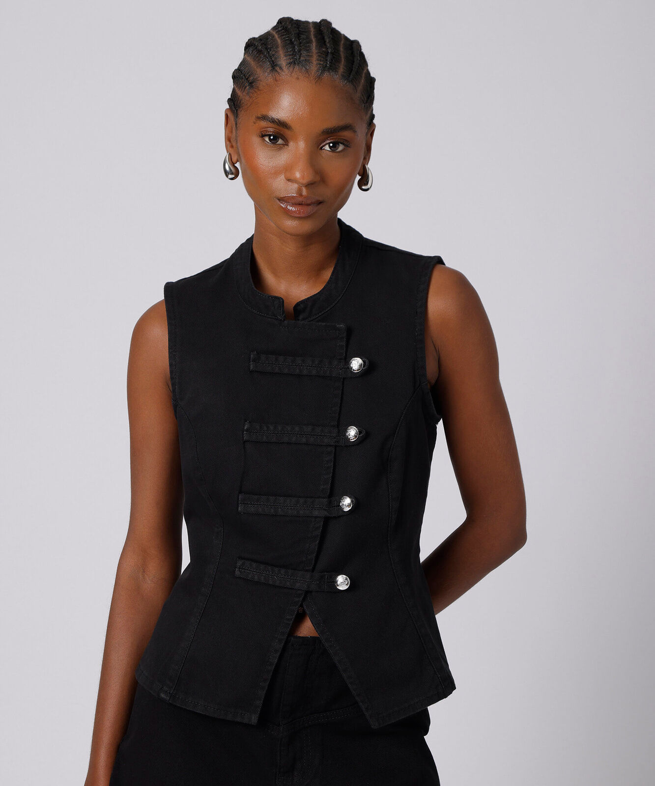 colete militar feminino de sarja mindset preto