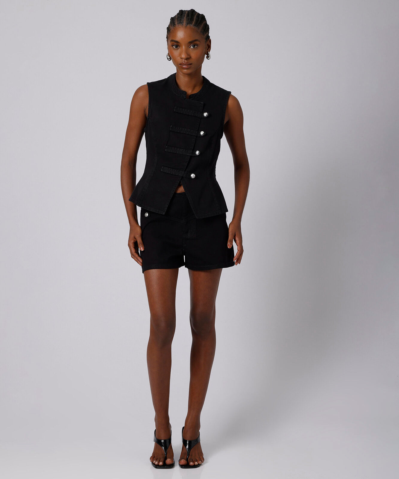 colete militar feminino de sarja mindset preto