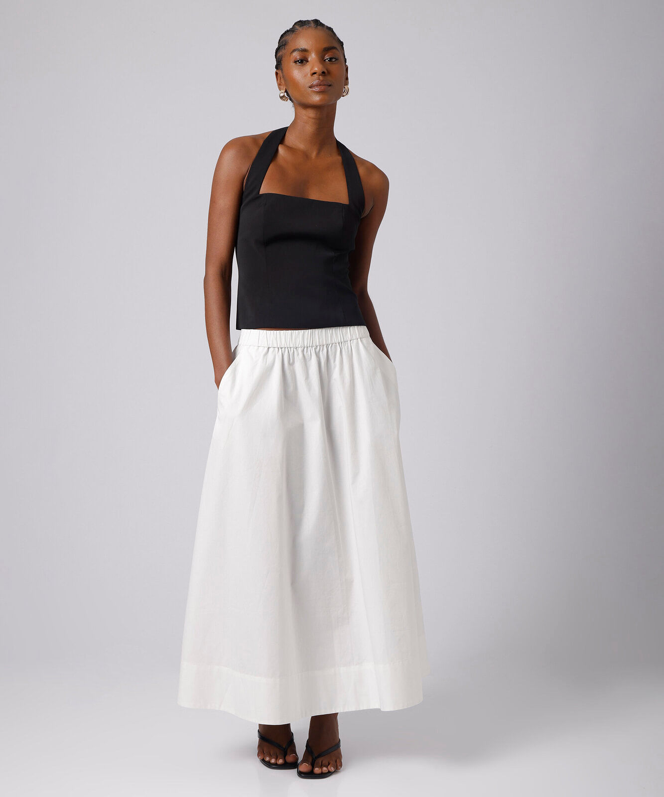 blusa cropped feminina frente única mindset preta