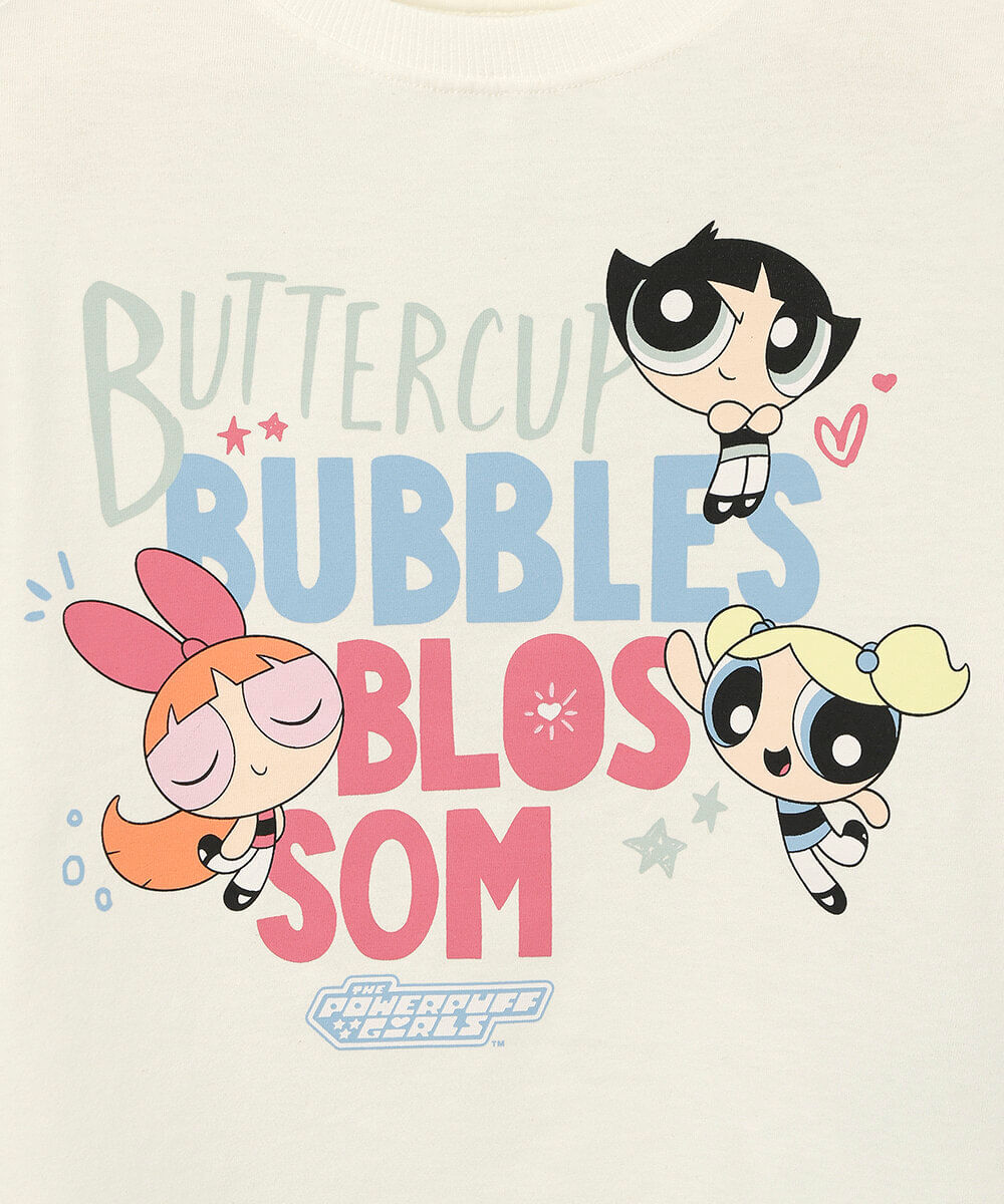 camiseta infantil de algodão manga curta as meninas super poderosas com brinde off white