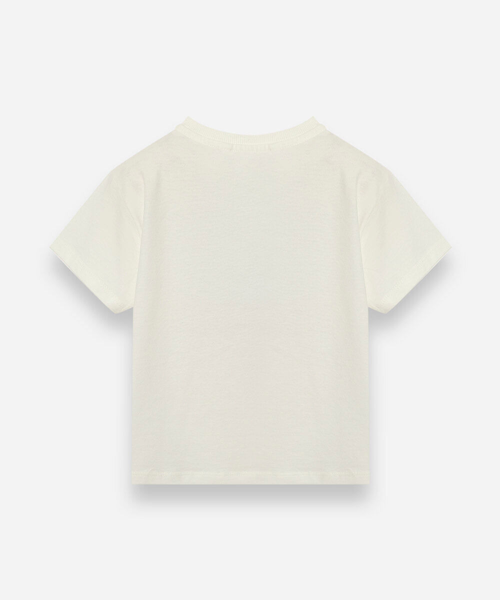 camiseta infantil de algodão manga curta as meninas super poderosas com brinde off white