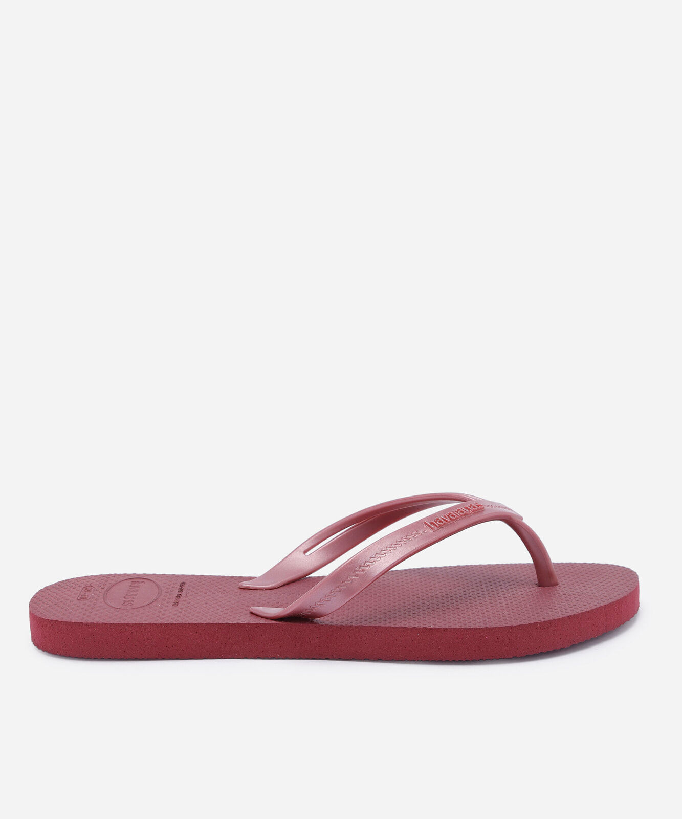 chinelo feminino havaianas com tiras trançadas em napa vinho