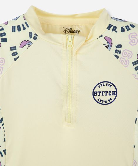 conjunto de praia infantil stitch amarelo