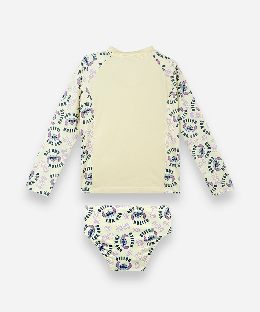 conjunto de praia infantil stitch amarelo